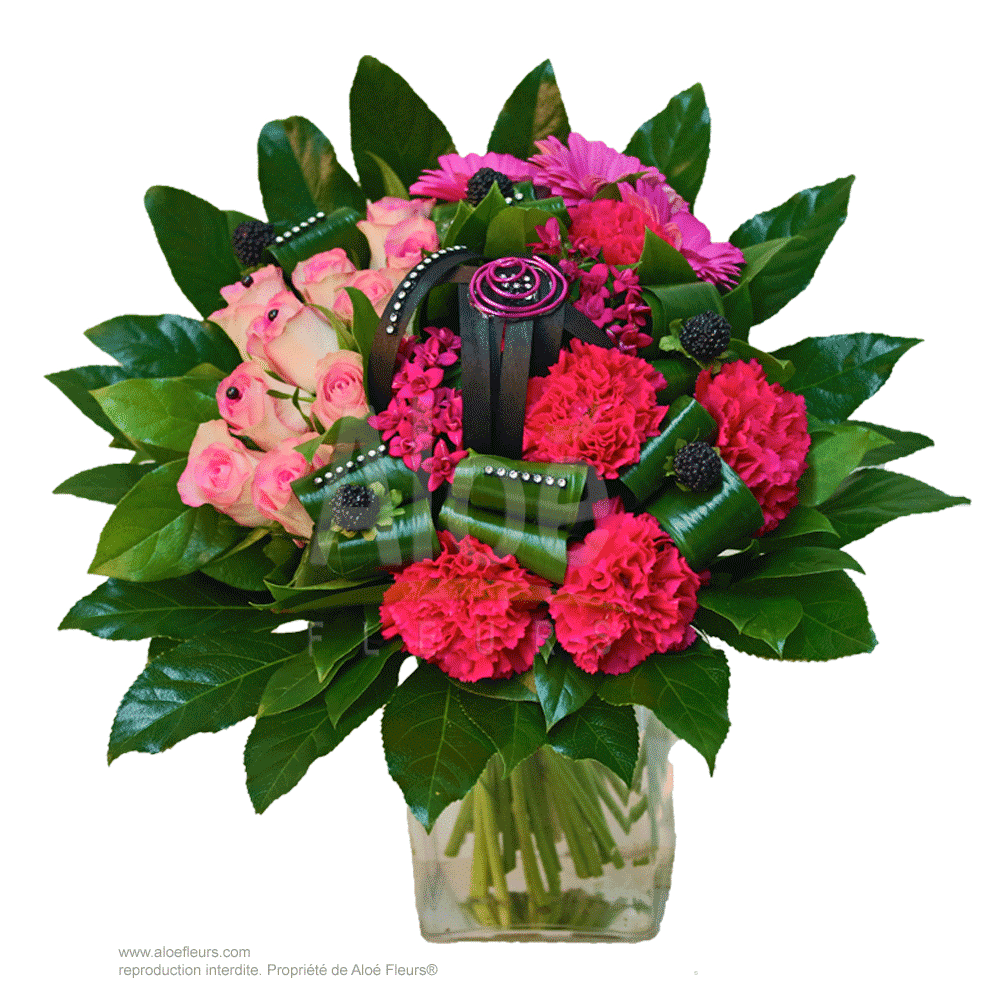 Bouquet-rond-Roses-spirale-métal