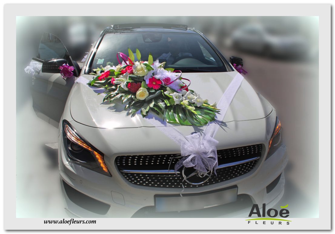 La décoration florale des voitures de mariés » ALOE FLEURS